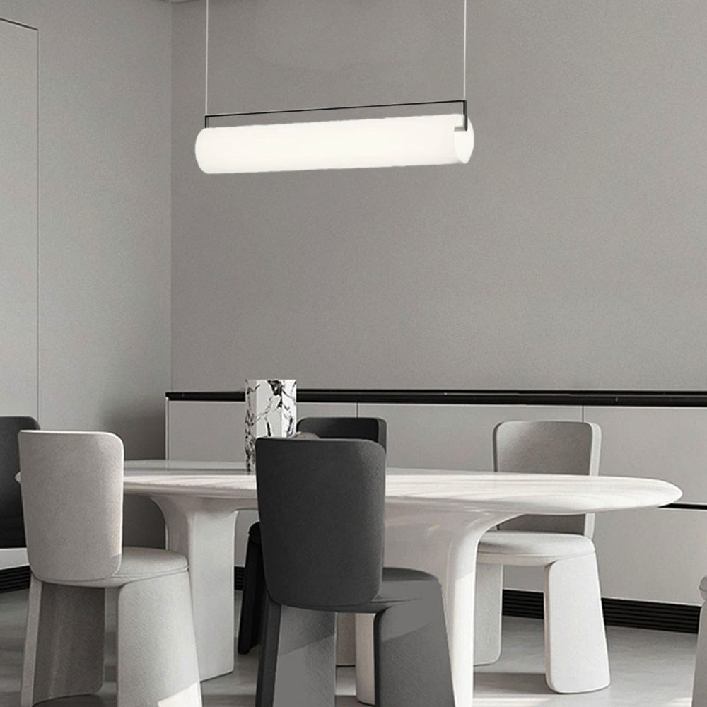 Cylindrical Metal & Acrylic Fixture for Dining Room